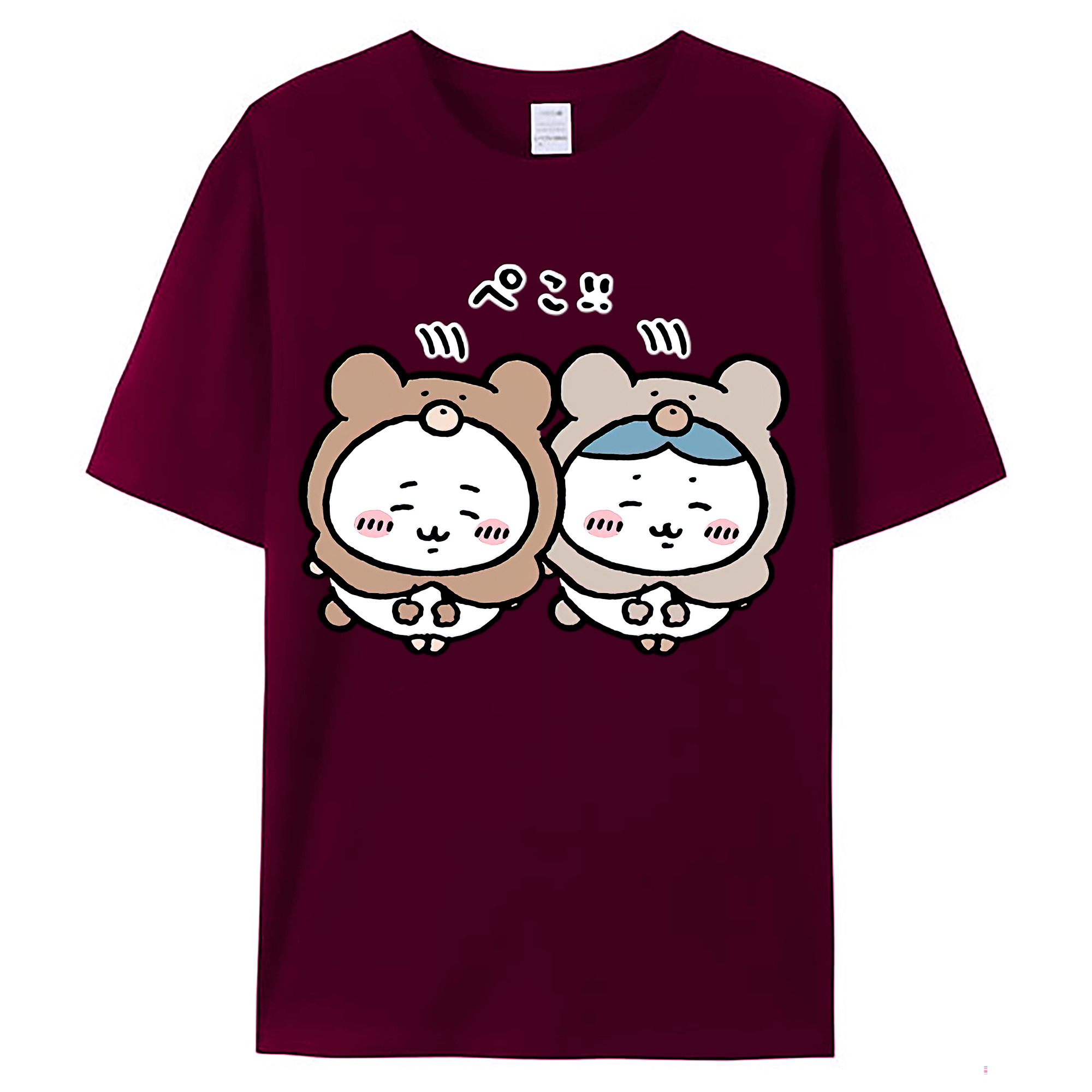 （画像用） ちいかわ ハチワレ Chii-kawa hachiware レディースカジュアルプリントTシャツ（綿100％）